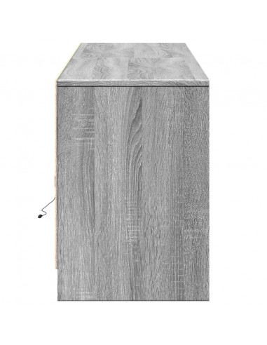 Mobile Porta TV con LED Grigio Sonoma 180x34x50cm in Truciolato