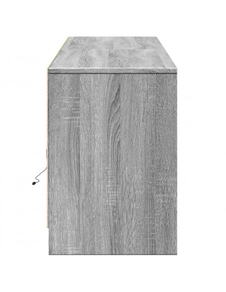 Mobile Porta TV con LED Grigio Sonoma 180x34x50cm in Truciolato