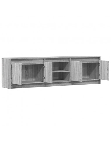 Mobile Porta TV con LED Grigio Sonoma 180x34x50cm in Truciolato