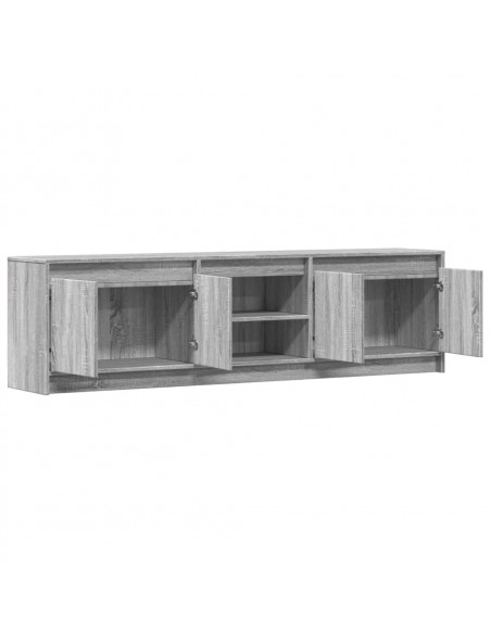 Mobile Porta TV con LED Grigio Sonoma 180x34x50cm in Truciolato