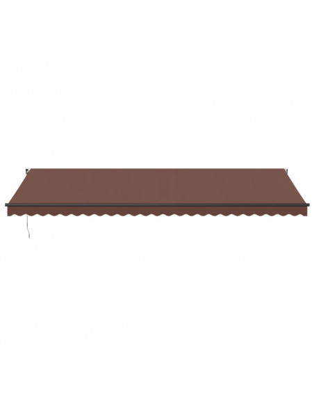 Tenda da Sole Retrattile Manuale con LED Marrone 600x350 cm