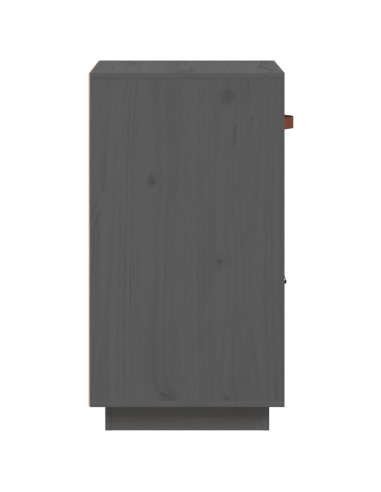 Credenza Grigia 34x40x75 cm in Legno Massello di Pino