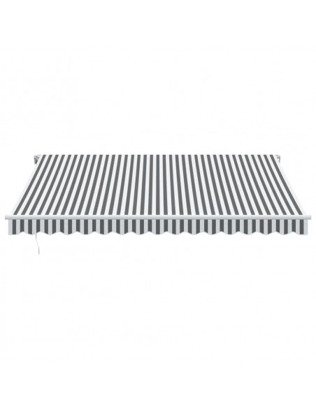 Tenda Retrattile Manuale con LED Antracite e Bianco 400x300 cm