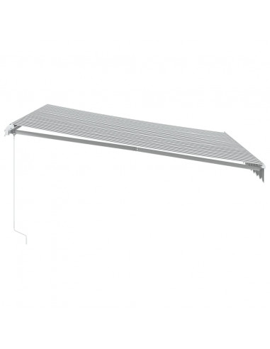 Tenda Retrattile Manuale con LED Antracite e Bianco 400x300 cm