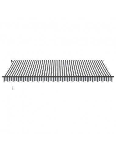 Tenda da Sole Retrattile Manuale Antracite e Bianco 500x350 cm