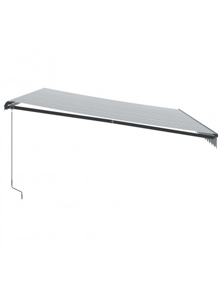 Tenda da Sole Retrattile Manuale Antracite e Bianco 500x350 cm