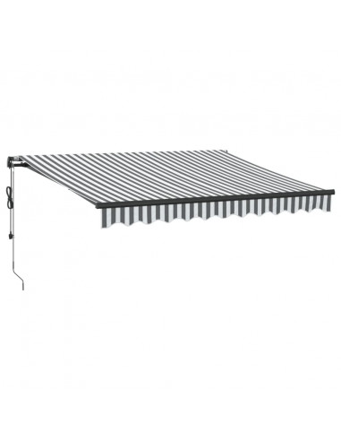 Tenda Sole Retrattile Automatica Antracite e Bianco 300x250 cm