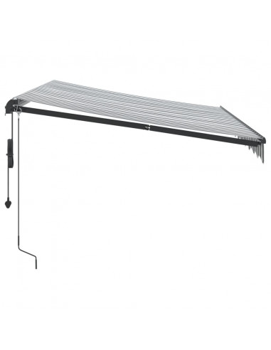 Tenda Sole Retrattile Automatica Antracite e Bianco 300x250 cm