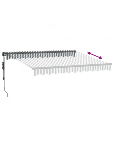 Tenda Sole Retrattile Automatica Antracite e Bianco 300x250 cm