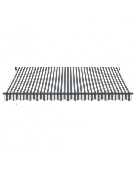 Tenda Retrattile Manuale con LED Antracite e Bianco 400x300 cm