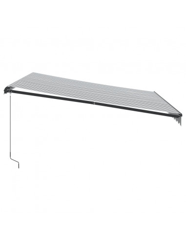 Tenda Retrattile Manuale con LED Antracite e Bianco 400x300 cm