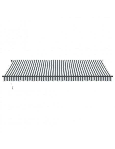 Tenda da Sole Retrattile Manuale Antracite e Bianco 500x300 cm