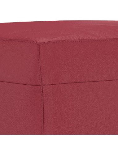 Poggiapiedi Rosso Vino 60x50x41 cm in Similpelle