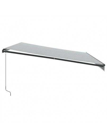 Tenda da Sole Retrattile Manuale Antracite e Bianco 500x300 cm