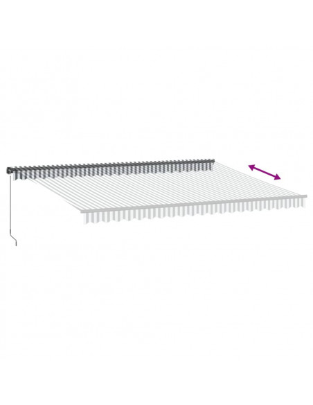 Tenda da Sole Retrattile Manuale Antracite e Bianco 500x300 cm