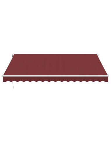 Tenda da Sole Retrattile Manuale con LED Bordò 400x300 cm
