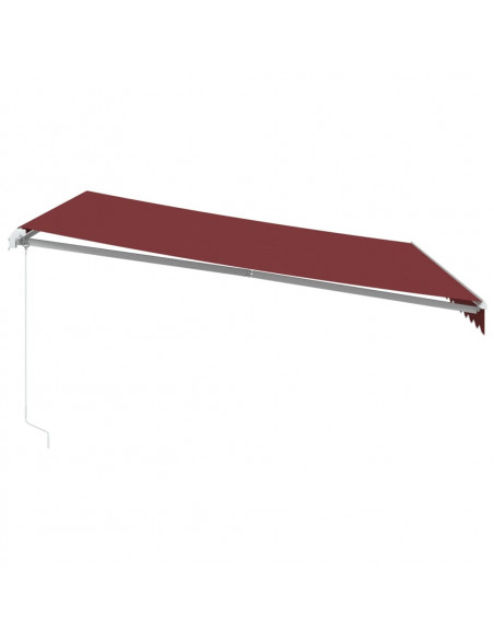 Tenda da Sole Retrattile Manuale con LED Bordò 400x300 cm