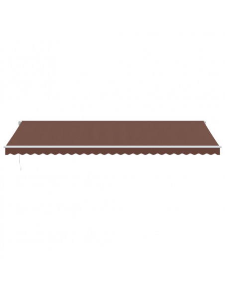 Tenda da Sole Retrattile Manuale con LED Marrone 600x350 cm