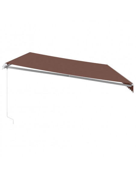 Tenda da Sole Retrattile Manuale con LED Marrone 600x350 cm