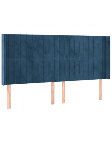 Testiera a LED Blu Scuro 183x16x118/128 cm in Velluto
