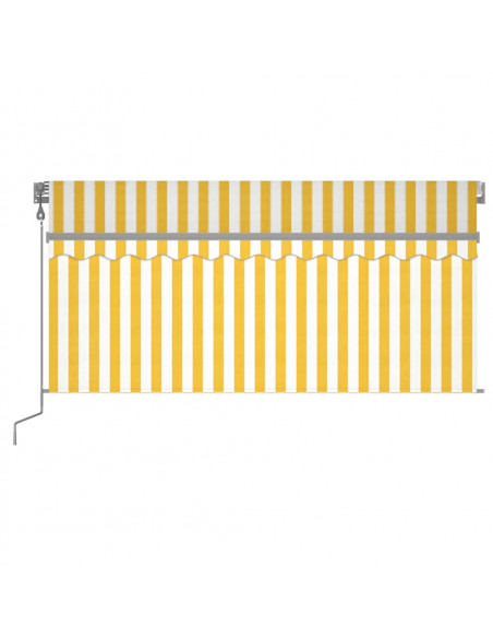 Tenda Automatica Sensore Vento e LED 3,5x2,5 m Gialla e Bianca