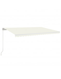 Tenda da Sole Retrattile Manuale con LED 500x300cm Crema 2