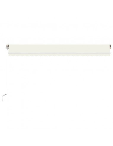 Tenda da Sole Retrattile Manuale con LED 500x300cm Crema