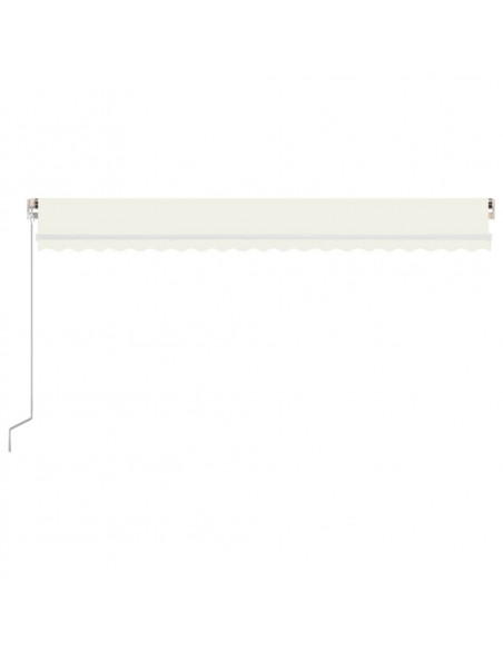 Tenda da Sole Retrattile Manuale con LED 500x300cm Crema