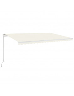 Tenda da Sole Retrattile Manuale LED 500x350 cm Crema 2