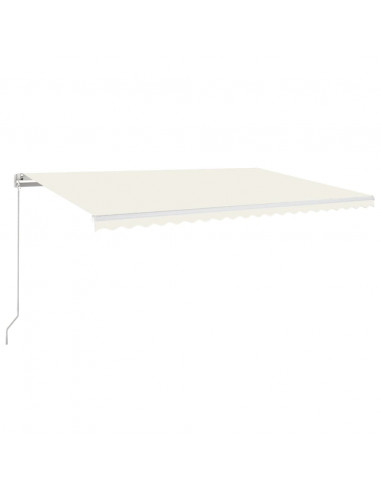 Tenda da Sole Retrattile Manuale LED 500x350 cm Crema