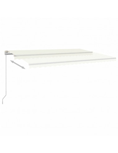 Tenda da Sole Retrattile Manuale LED 500x350 cm Crema
