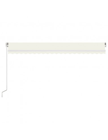Tenda da Sole Retrattile Manuale LED 500x350 cm Crema