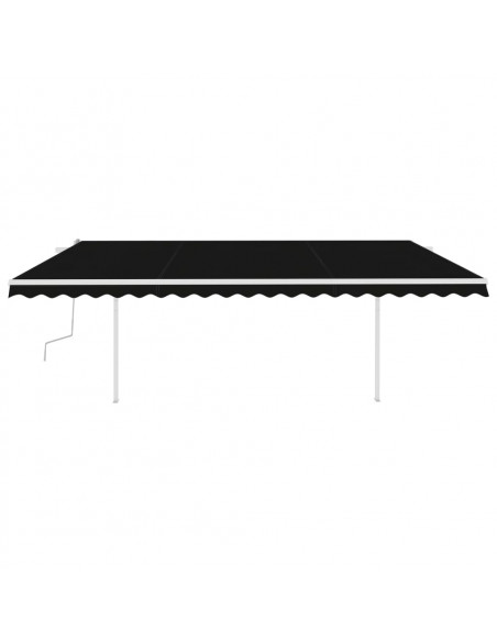 Tenda da Sole Retrattile Manuale con LED 5x3 m Antracite
