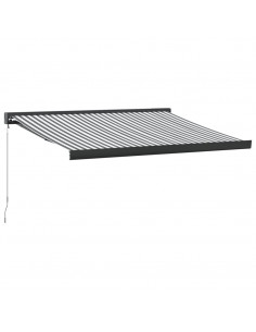 Tenda da Sole Antracite e Bianca 3x2,5 m Tessuto e Alluminio 2