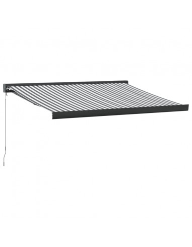 Tenda da Sole Antracite e Bianca 3x2,5 m Tessuto e Alluminio