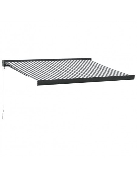 Tenda da Sole Antracite e Bianca 3x2,5 m Tessuto e Alluminio