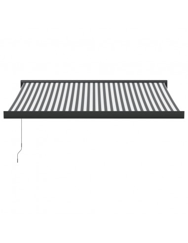 Tenda da Sole Antracite e Bianca 3x2,5 m Tessuto e Alluminio