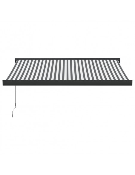 Tenda da Sole Antracite e Bianca 3x2,5 m Tessuto e Alluminio
