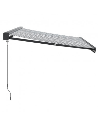 Tenda da Sole Antracite e Bianca 3x2,5 m Tessuto e Alluminio