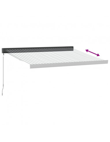 Tenda da Sole Antracite e Bianca 3x2,5 m Tessuto e Alluminio