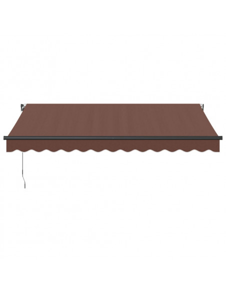 Tenda Retrattile Manuale con LED 350x250 cm Marrone