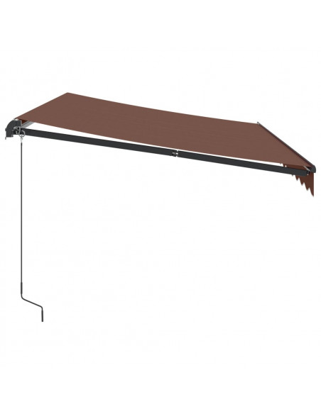 Tenda Retrattile Manuale con LED 350x250 cm Marrone