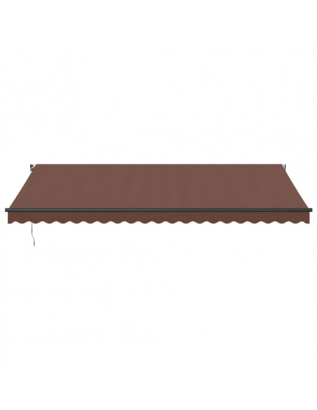 Tenda da Sole Retrattile Manuale con LED Marrone 500x350 cm