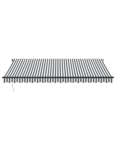 Tenda da Sole Retrattile Manuale Antracite e Bianco 450x350 cm