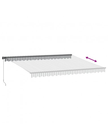 Tenda da Sole Retrattile Manuale Antracite e Bianco 450x350 cm