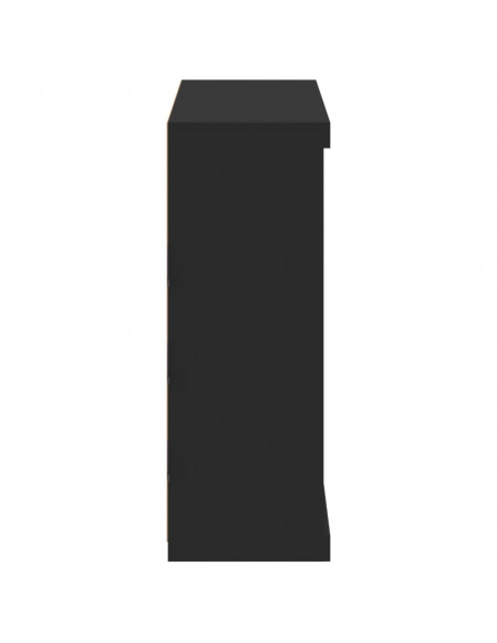 Credenza con Luci LED Nera 81x37x100 cm