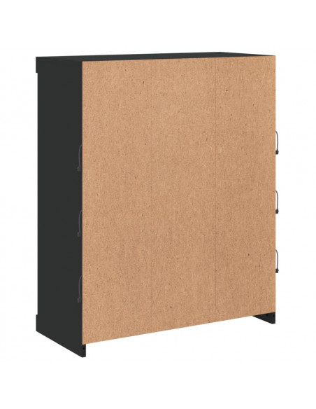 Credenza con Luci LED Nera 81x37x100 cm
