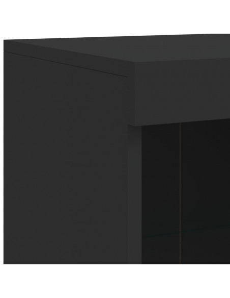 Credenza con Luci LED Nera 81x37x100 cm