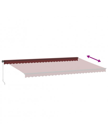 Tenda da Sole Retrattile Manuale Bordò 600x300 cm