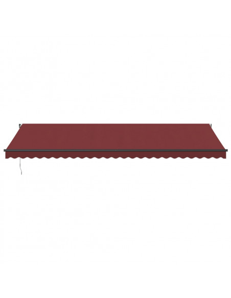 Tenda da Sole Retrattile Manuale con LED Bordò 600x300 cm